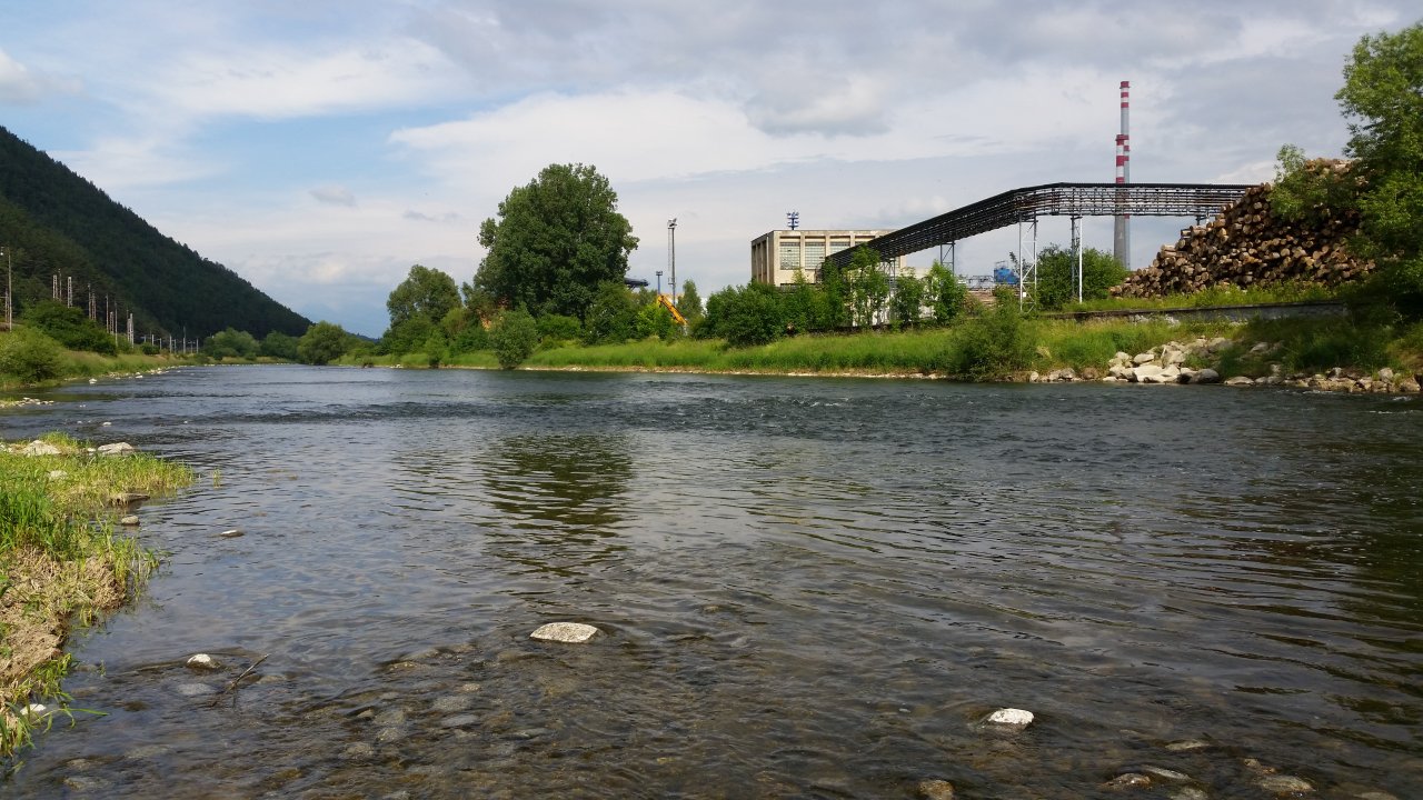 River V�h below the paper mill