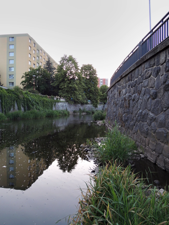 The sun was slowly hiding behind the blocks lined by the riverbed. Starts a good time for a dry fly!