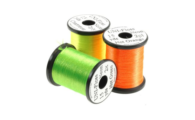 Fly Tying Thread UNI Products UNI Floss Neon Fly Tying Thread UNI Products UNI Floss Neon 15 yds Hot Green