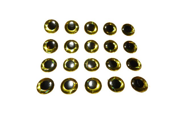 Holographic Eyes 3D Tommi-Fly Gold Holographic Eyes 3D Tommi-Fly Gold 3 mm