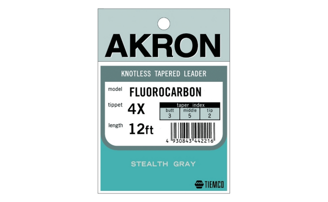 Tapered Knotless Fluorocarbon Leader Tiemco Akron Tapered Knotless Fluorocarbon Leader Tiemco Akron - 275 cm, 0,26 mm