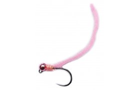 Micro-Chenille Worm Metallic Pink Head ... Micro-Chenille Worm Metallic Pink Head Light Pink Jig, Size 14